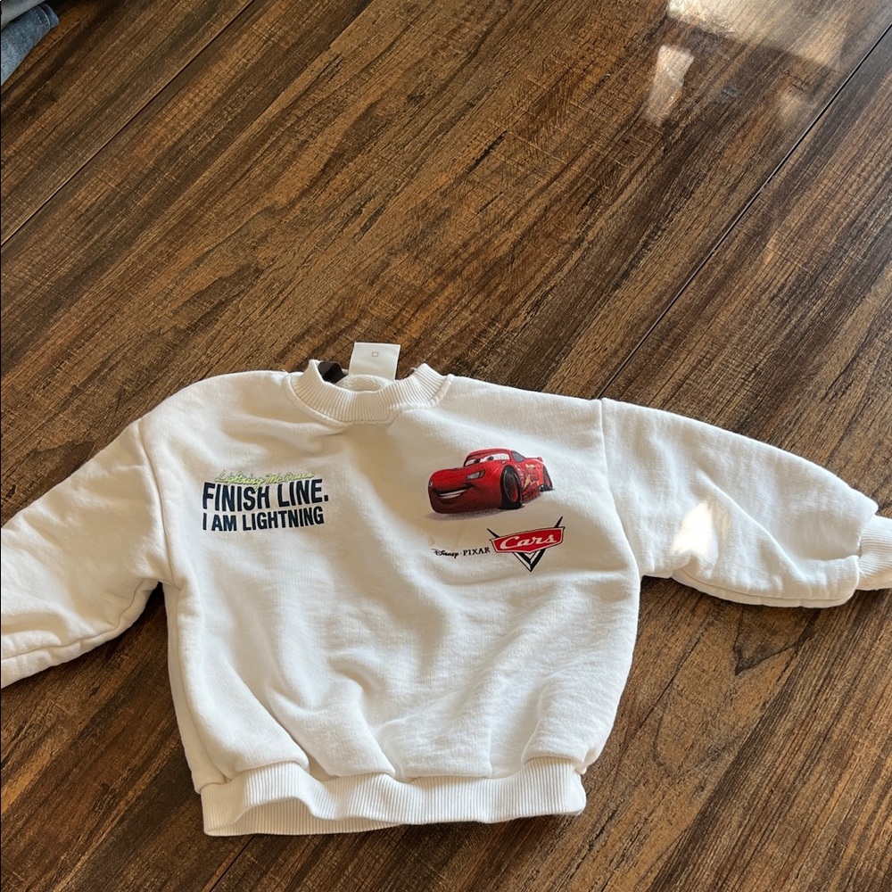 Disney Lightning McQueen White Kids Sweatshirt